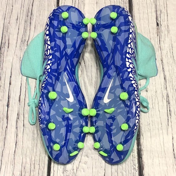 Women 9 NIKE Hypervenom Phantom II DF FG Hyper Turquoise Green Soccer Cleats New - Picture 5 of 7